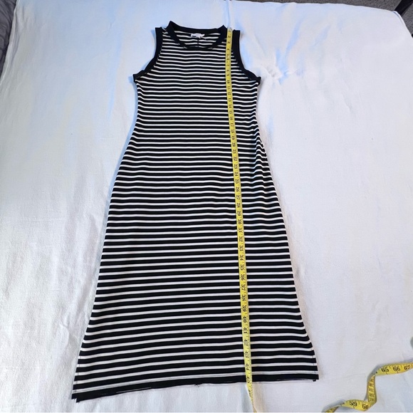 Entro Classic Contrast Black/White Stripe Midi Dress Sleeveless Women’s M, EUC - Picture 7 of 12